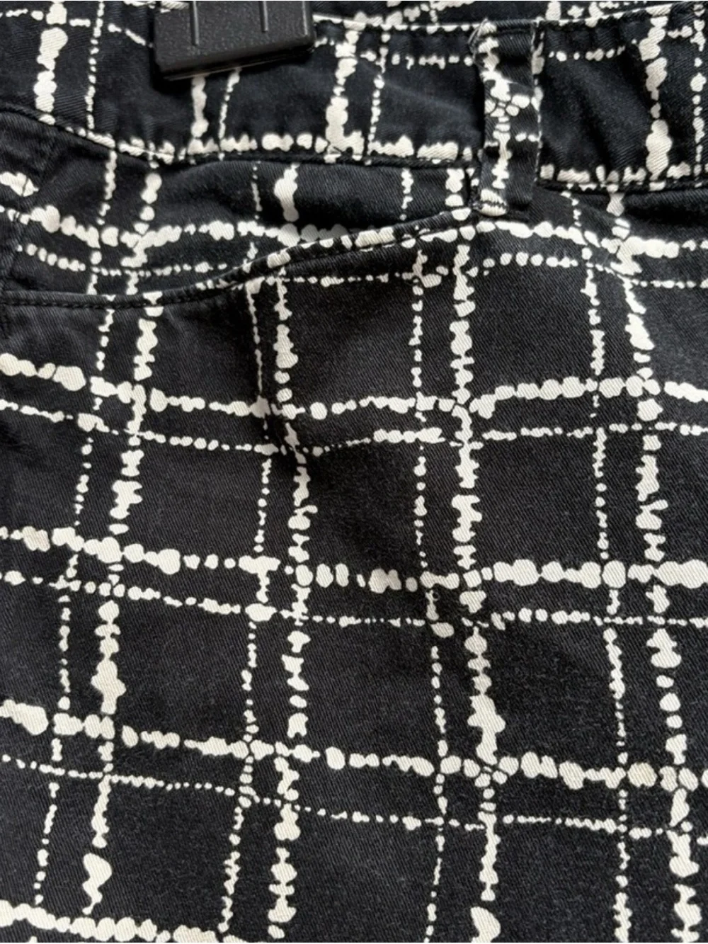 Girls Black and White Plaid Ponte Leggings